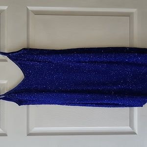 BlackTie OLEG CASSINI Neiman Marcus blue beaded dress